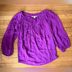 Diane Von Furstenberg Silk Purple Blouse - Size 8